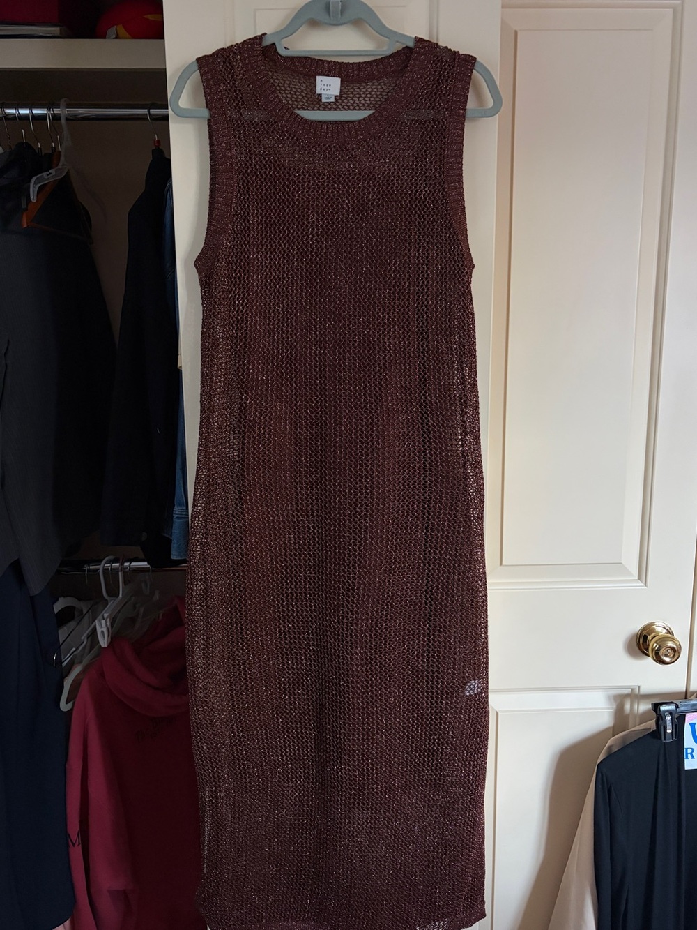 a new day Sleeveless Knit Midi Dress in Deep Brown